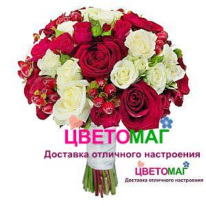 Свадебный букет "Удача" из 3 видов роз