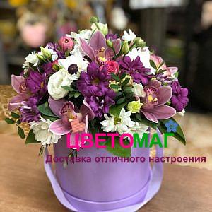 Композиция №1 с орхидеей и хризантемами