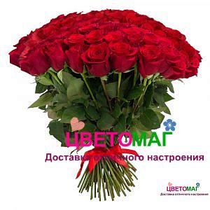 Букет из 101 красной розы  Freedom 50 см (Эквадор)